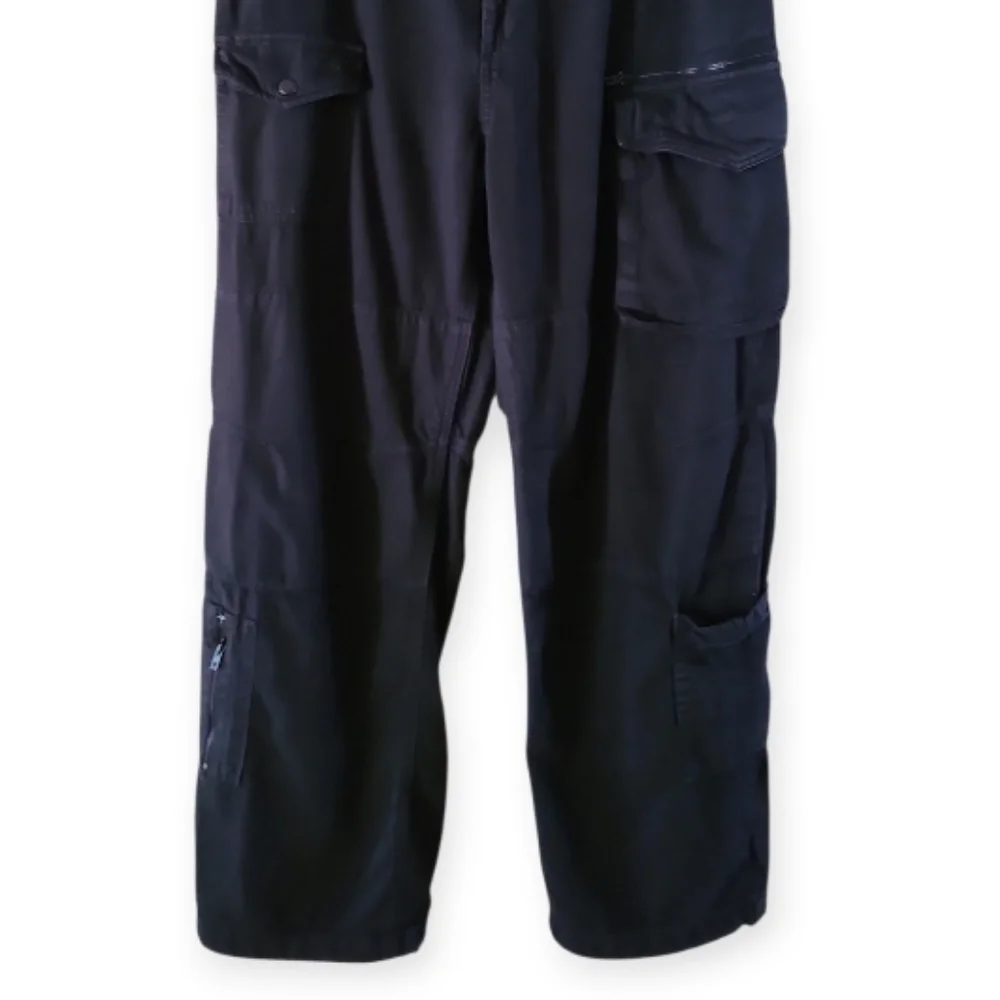 Rag & Bone Women's Modern Cargo Organic Cotton Pants Black Wide Leg